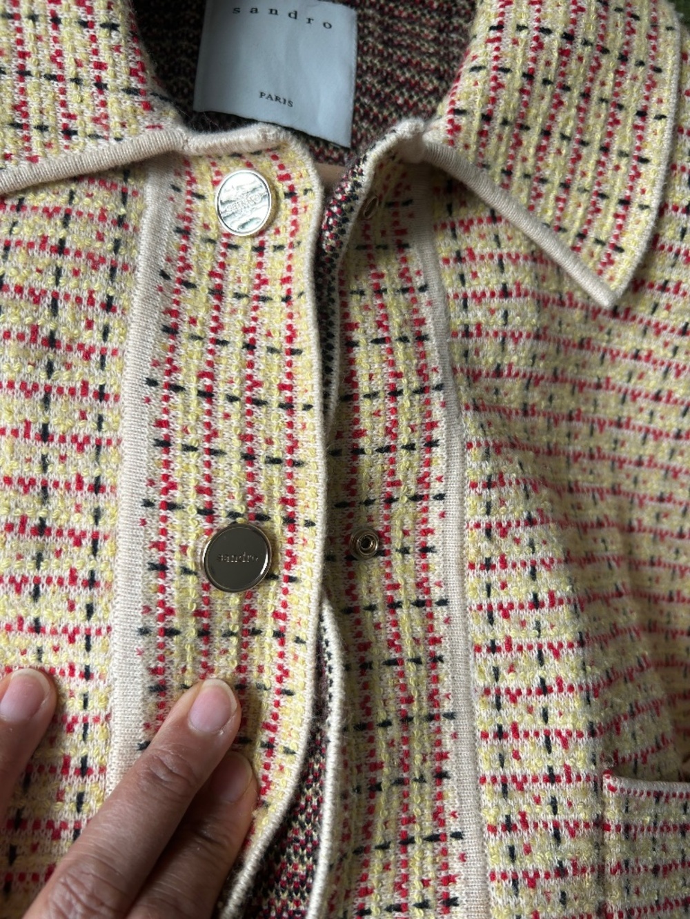 SANDRO Paris tweed light overcoat- small or size 1